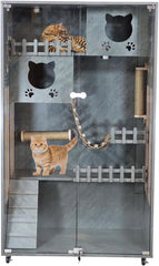 WOODEN CAT VILLA (F-90) GREY