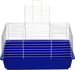 Rabbit cage with Open-top design, Leak-proof base, Durable metal wire, and Detachable design, Plastic rabbit cage for hamsters, Guinea pigs, and Other small pets, Easy to clean 62 cm (Blue)