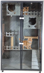 WOODEN CAT VILLA (EB-90) GREY