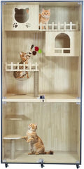WOODEN CAT VILLA (B-10) BEIGE