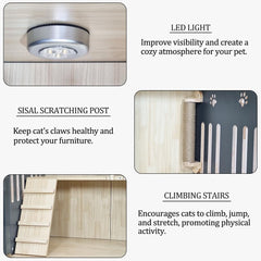 WOODEN CAT VILLA (B-8900) BLACK