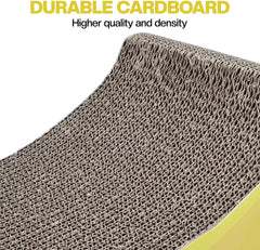 Cat scratching board with Banana design and Catnip, Heavy-duty corrugated paper scratcher for Kittens & Adult cats, Reversible cat scratch pad for claw grinding, 45 cm (Yellow)