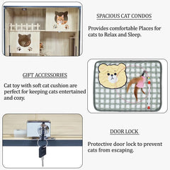 WOODEN CAT VILLA (FB-90) BEIGE