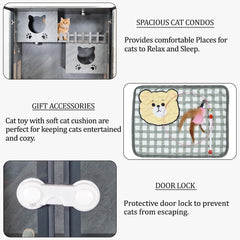 EB-90 WOODEN CAT VILLA (GREY)