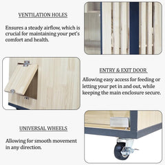 FB-90 WOODEN CAT VILLA (BEIGE)
