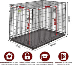 Dog Crate Large Pet Cage Foldable Kennel Playpen with Tray for Extra Large Medium Small Pet Puppy Cat Rabbit Indoor Outdoor 36' size 92x57x63 cm dimension