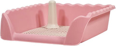Dog toilet tray with Raised fence, Column design, and Detachable grid, Suitable for small breeds, Durable plastic design for easy cleaning, Prevents splashes for dog toilet and Urinals 37 cm (Pink)