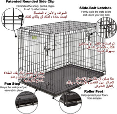Dog cage dog crate, for large and extra large size dog, large breed dog, outdoor indoor, foldable, easy for carry travel, can open from 2 sides, with tray, dimension 121x74xH81 cm (48 inch size)