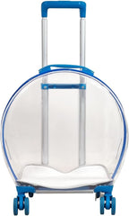 Transparent pet carrier for cats and dogs, Pet stroller with Telescopic handle, Durable zipper, Ventilation holes, and Rolling wheels, Suitable for outdoor activities, 93 cm
