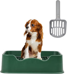 Pet dog toilet with Litter scoop, Stainless steel mesh wire, and Anti-slip bottom, Dog potty tray with training toilet for small to medium dogs, Ideal for indoor & outdoor use 52 cm