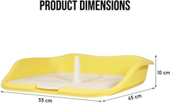 Dog potty training toilet with Raised fence, Column design, and Grid design, Detachable dog toilet for medium to large breeds, Ideal for indoor & outdoor use, Easy to clean 55 cm