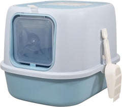 Fully enclosed cat litter box for cats & kittens, Durable plastic cat litter box with Front entry and Top exit, Litter scoop, and Odor control, Ideal for indoor/outdoor, Easy to clean 52 cm