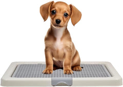 Dog potty training tray with Removable plastic grid and Non-slip base, Leak-proof dog toilet pad holder for Puppies & Small dogs, Indoor & Outdoor use, Easy to clean, 55 cm