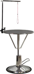 Pet grooming table with Hydraulic Lifting, Height adjustable, Scratch- resistant, and Round design, Heavy duty grooming table with 360 rotating, Non-slip surface, and Stable round base, 160 cm (Black)