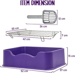 Pet dog toilet with Litter scoop, Stainless steel mesh wire, and Anti-slip bottom, Dog potty tray with training toilet for small to medium dogs, Ideal for indoor & outdoor use 52 cm