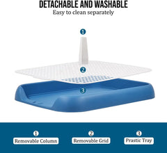 Dog potty toilet training tray for small to medium dogs, Durable plastic dog pee pad with Column design and Detachable grid design, Easy to clean, Ideal for indoor & outdoor 45 cm