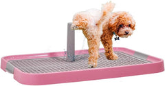 Pet training dog toilet, Durable plastic pee pad holder with Detachable pee post, Grid design, and Non-slip bottom, Suitable for small to medium dogs, Ideal for both indoor and outdoor 51 cm