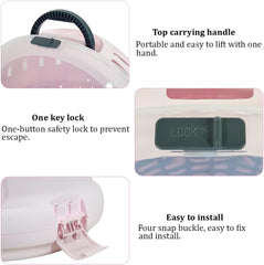 Cat Carrier | Spacious Pet Carrier for Dog & Cats with Safety lock, Handle & Ventilation Holes | Cat Travel Carrier for Outdoor Use with Transparent Design | Easy to Clean