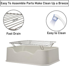 Pet dog toilet with Litter scoop, Stainless steel mesh wire, and Anti-slip bottom, Dog potty tray with training toilet for small to medium dogs, Ideal for indoor & outdoor use 52 cm