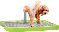 Pet training dog toilet, Durable plastic pee pad holder with Detachable pee post, Grid design, and Non-slip bottom, Suitable for small to medium dogs, Ideal for both indoor and outdoor 51 cm