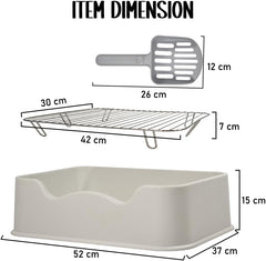 Pet dog toilet with Litter scoop, Stainless steel mesh wire, and Anti-slip bottom, Dog potty tray with training toilet for small to medium dogs, Ideal for indoor & outdoor use 52 cm