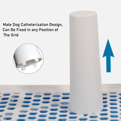 Dog Potty Training Tray - Dog Toilet Pee Pad with Detachable Pee Post - Grid Design & Non-slip Bottom - Indoor/Outdoor Pet Dog Toilet Tray for Large Dogs - Keep Floor Clean 65 cm