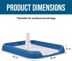 Dog potty toilet training tray for small to medium dogs, Durable plastic dog pee pad with Column design and Detachable grid design, Easy to clean, Ideal for indoor & outdoor 45 cm