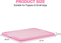 Dog potty training tray with Removable grid, Durable leak-proof puppy toilet pad holder for Small & Medium dogs, Suitable for Indoor/Outdoor use, Easy to clean, 47 cm