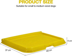 Dog toilet for Puppies and Small dogs, Durable plastic dog potty tray with Leak-proof design, Grid design, and Anti-slip bottom, Lightweight pet training tray for Indoor/Outdoor use 49 cm