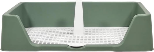 Pet dog toilet for medium-large breeds, Durable plastic dog tray with Column design, Raised fence, and Detachable grid design, Leak-proof dog potty tray, Ideal for indoor & outdoor 50 cm