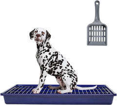 Pet potty training toilet, Sturdy leak-proof dog training tray with Stainless steel grid and Litter scoop, Ideal for medium to large breeds, Keeps paws dry and floors clean 65 cm