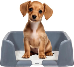 Dog potty training tray with Raised walls and Removable grid, Leak-proof puppy toilet pad holder for Small to Medium dogs, Indoor & Outdoor use, Easy to clean, 43 cm