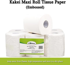 Tissue paper with Virgin pulp and Embossed design, Multi-purpose cleaning wipes, Suitable for Home, Restaurant, Travel, and Hotel bathroom, Dust-free toilet paper, 1 Pack of 6 Rolls 53 cm (White)
