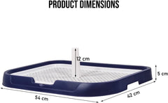 Dog potty training toilet, Portable dog toilet for medium to large dogs, Durable Leak-proof plastic dog tray with Column design and Detachable grid design, Easy to clean 54 cm