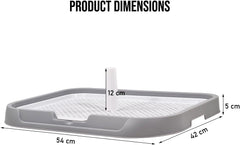 Dog potty training toilet, Portable dog toilet for medium to large dogs, Durable Leak-proof plastic dog tray with Column design and Detachable grid design, Easy to clean 54 cm
