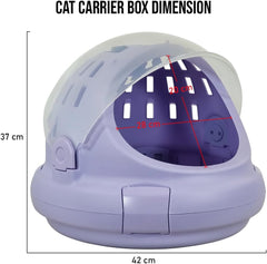 Cat Carrier | Spacious Pet Carrier for Dog & Cats with Safety lock, Handle & Ventilation Holes | Cat Travel Carrier for Outdoor Use with Transparent Design | Easy to Clean