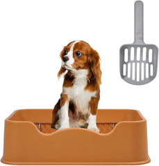 Pet dog toilet with Litter scoop, Stainless steel mesh wire, and Anti-slip bottom, Dog potty tray with training toilet for small to medium dogs, Ideal for indoor & outdoor use 52 cm