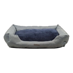 Dog bed with Removable pillow, Raised edge, and Non-slip bottom, Rectangular dog bed for Large-sized dogs, Warm & Comfortable nest for indoor use, Machine washable, 90 cm (Beige)