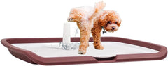 Dog potty training toilet for medium to large dogs, Durable plastic dog training pad holder with Detachable pee post, Carrying handle, and Grid design, Ideal for indoor & outdoor 66 cm