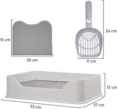 Dog Potty Tray - Dog Toilet for Small to Medium Dogs | Pet Plastic Puppy Training Seat with Splash Proof Design, Stainless Steel Grid & Detachable Pee Post | Indoor & Outdoo