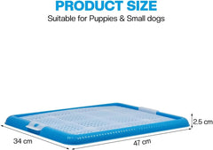 Dog potty training tray with Removable grid, Durable leak-proof puppy toilet pad holder for Small & Medium dogs, Suitable for Indoor/Outdoor use, Easy to clean, 47 cm