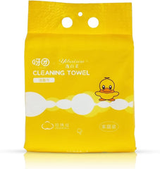 Disposable facial towel with Wall-mount and Pull-out design, Facial tissue for Cleaning, Skincare, and Makeup removal, 100% Cotton dry wipes, Ideal for All skin types 20 cm (Yellow)