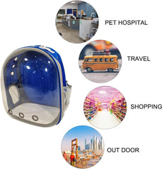 Pet backpack, Transparent breathable portable carrying bag, Airline-approved for cats and small dogs, Pet carrier designed for Travel, Hiking, and shopping outdoor