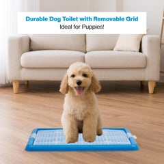 Dog potty training tray with Removable grid, Durable leak-proof puppy toilet pad holder for Small & Medium dogs, Suitable for Indoor/Outdoor use, Easy to clean, 47 cm