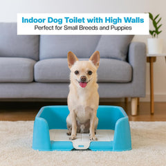 Dog potty training tray with Raised walls and Removable grid, Leak-proof puppy toilet pad holder for Small to Medium dogs, Indoor & Outdoor use, Easy to clean, 43 cm