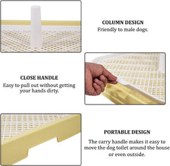 Dog potty training toilet, Portable dog toilet for medium to large dogs, Durable Leak-proof plastic dog tray with Column design and Detachable grid design, Easy to clean 54 cm