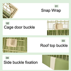 MAJIBAO Dog Cage Indoor - Pet Playpen Cage with Double Door and Drawer Tray, Sturdy Carbon Steel Design for Medium Dogs and Cats, Indoor/Outdoor Use (Green, 100 cm)
