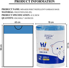Drawstring garbage bags with Leak-proof design, Multi-purpose high-density polyethylene disposable trash bags, Suitable for Kitchen, Bathroom, Living room, and Office, 100 Counts (White)