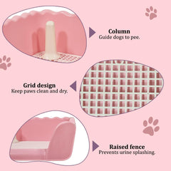 Dog training tray with Raised fence, Column design, and Detachable grid, Splash-proof pet potty for medium to large dogs, Ideal for training & Daily use, Easy to clean 53 cm
