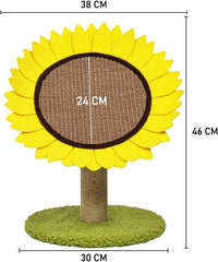Sunflower cat tree scratcher with Scratching board, Natural sisal scratching post, and Stable base, Interactive cat tree activity center for Indoor cats & kittens, Easy to assemble 46 cm (Yellow)
